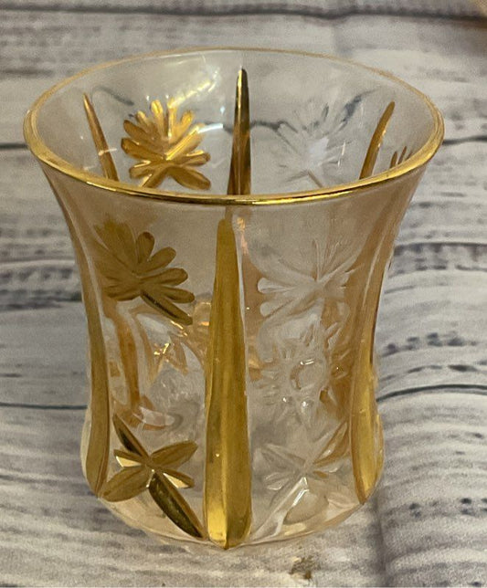 Vintage Gold Trim Tea Glasses Set of 6 Clear