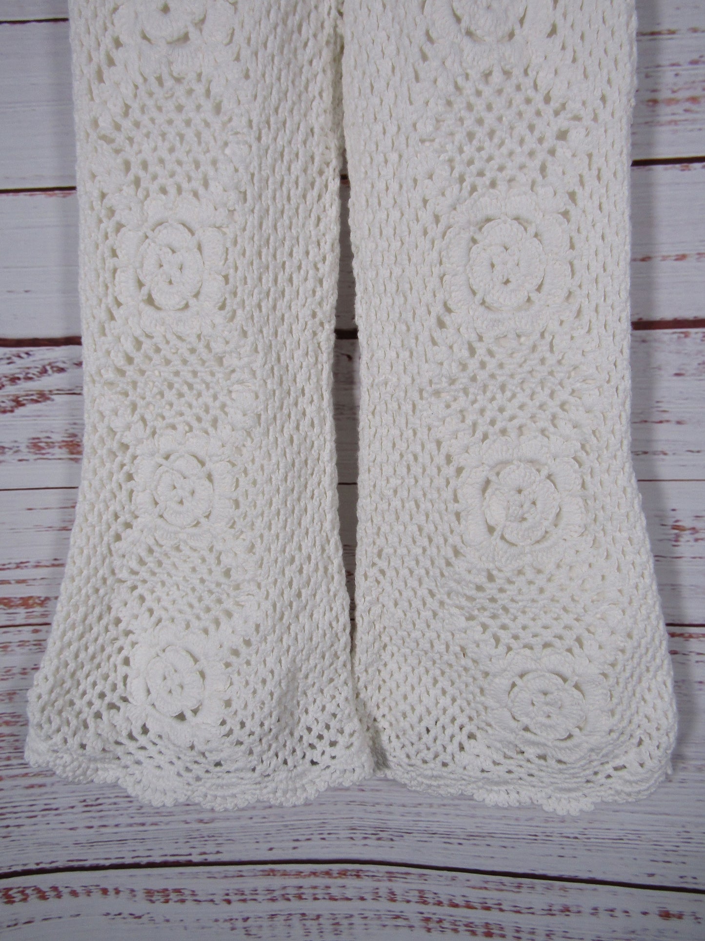 Cult Gaia Jessi Girl's Off White Floral Knit Pants Size 6 Y