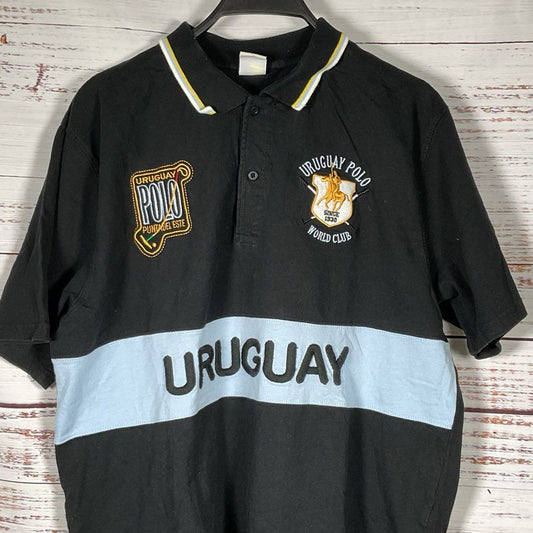 OLE OLE Uruguay Polo Men's Black World Club Polo Shirt- SZ XL (RUNS SMALL)