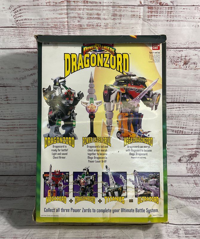 Dragonzord 2270 Mighty Morphin Power Rangers Green 1993 Signed Box Vintage