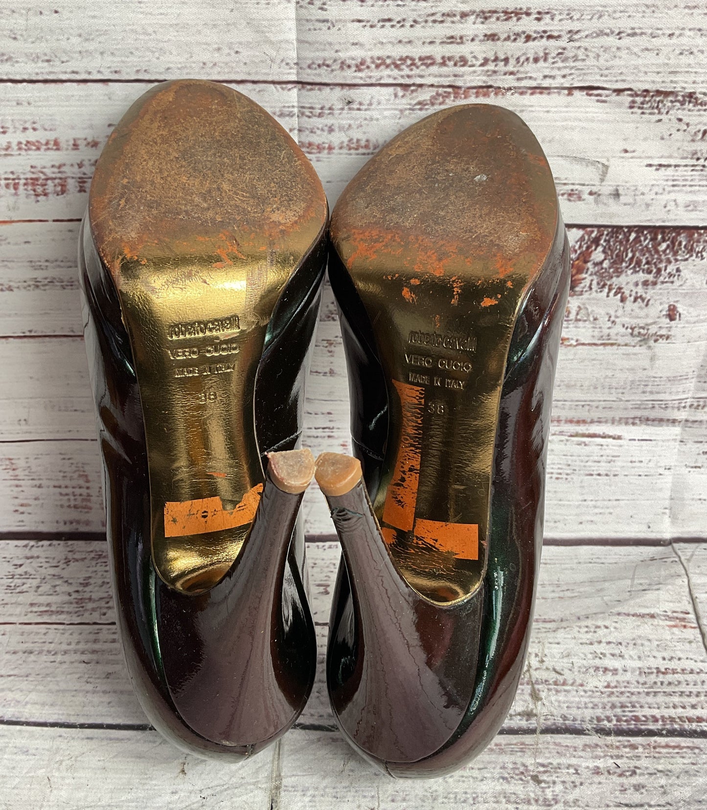 Roberto Cavalli Iridescent Patent Leather Platform Multicolor 38