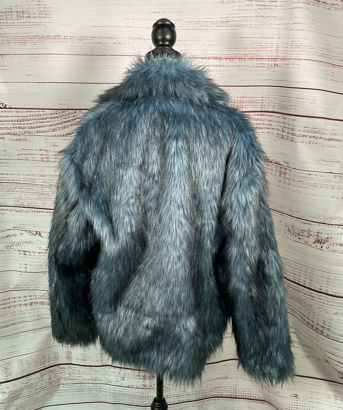 Asos Design Faux Fur Jacket Blue M