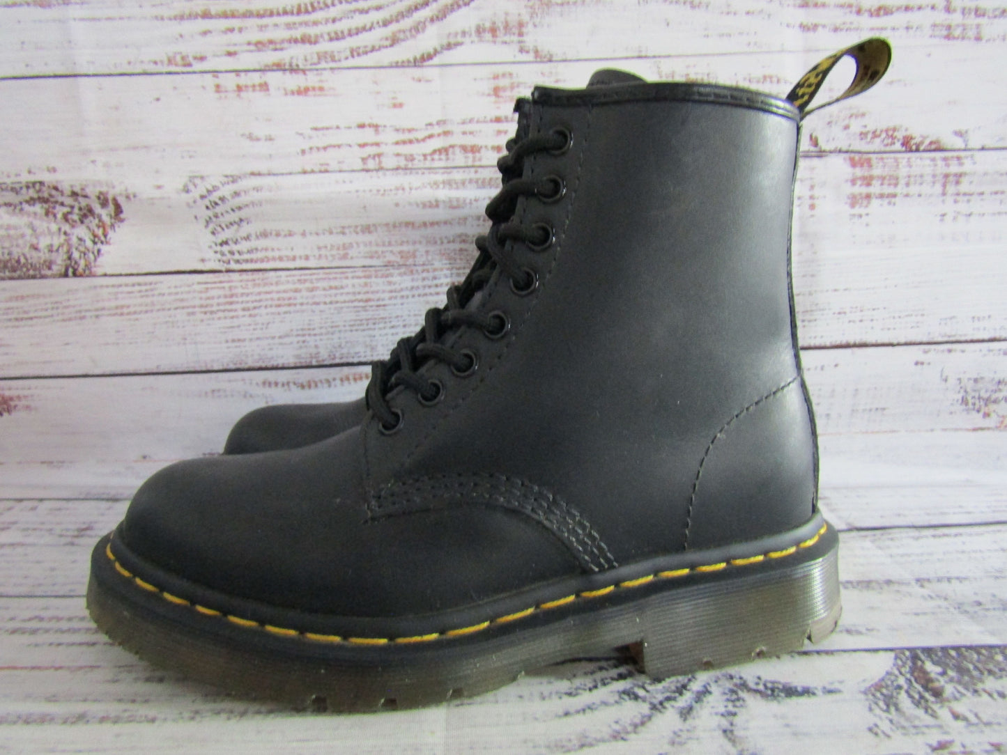 Dr. Martens Women's Black Leather Work Boots Size 6
