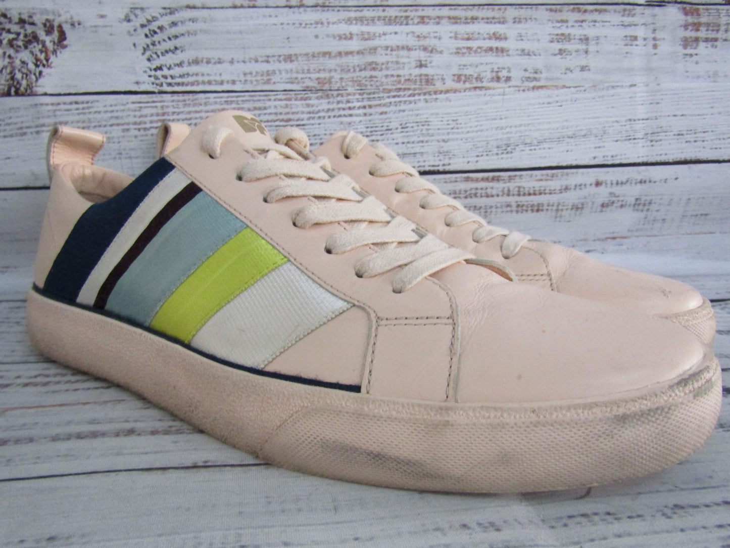 Diane von Furstenberg Tess Women's Pink Leather Low Top Sneakers Size 10