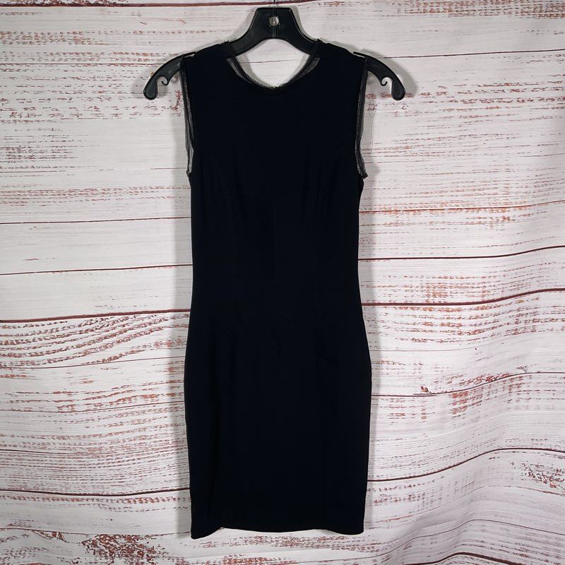 Dolce & Gabbana Black Lace Trim Sleeveless Bodycon Mini Dress - Size in Desc.
