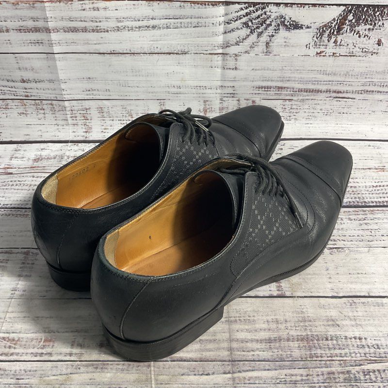Gucci Diamante Black Leather Oxford Dress Shoe Men 7