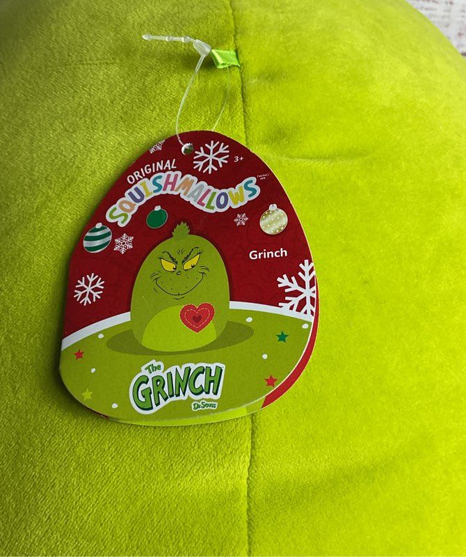 Squishmallows The Grinch 20" Heart Patch Holiday Stuffed Toy Green