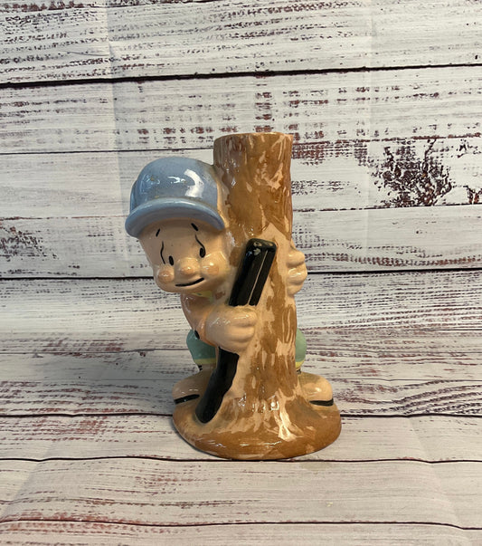 Evan K. Shaw Ceramic Elmer Fudd Figurine Vase