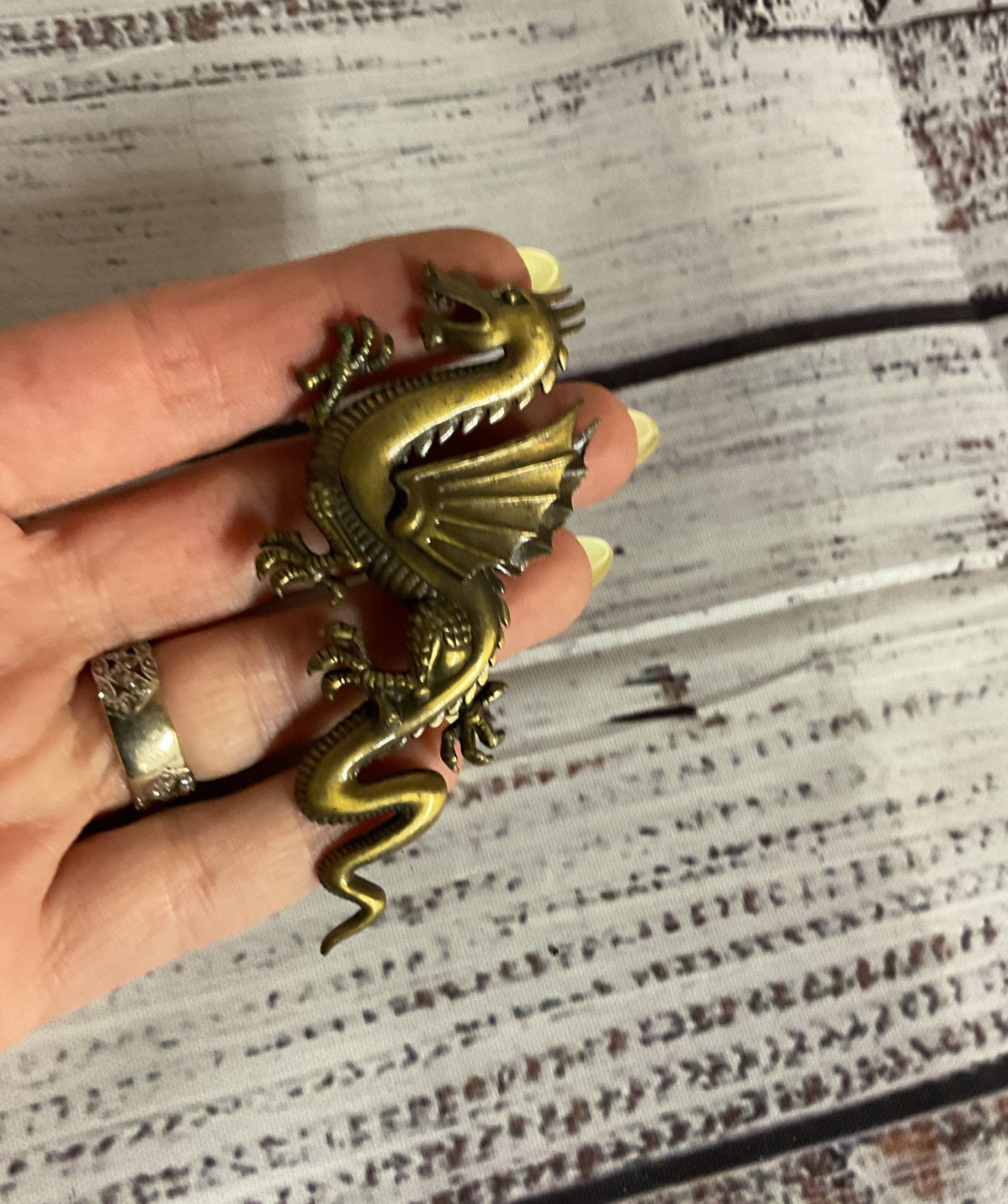 JJ 1986 Metal Vintage Dragon Brooch