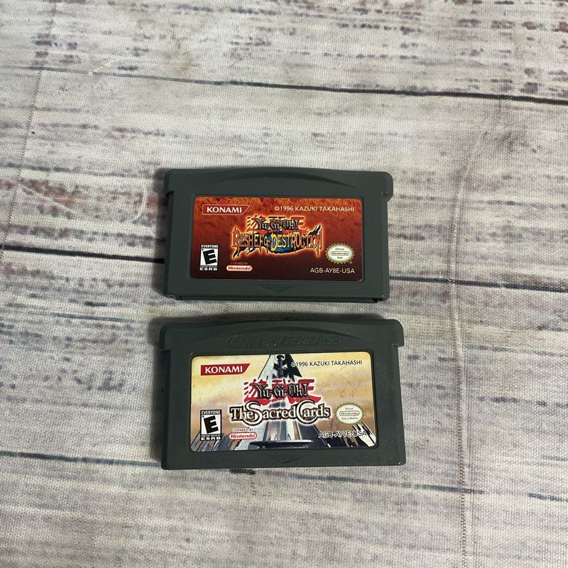 Lot of 2 Yu Gi Oh Gameboy Advance Cartridges Reshef of Destruction, Sacred Cards