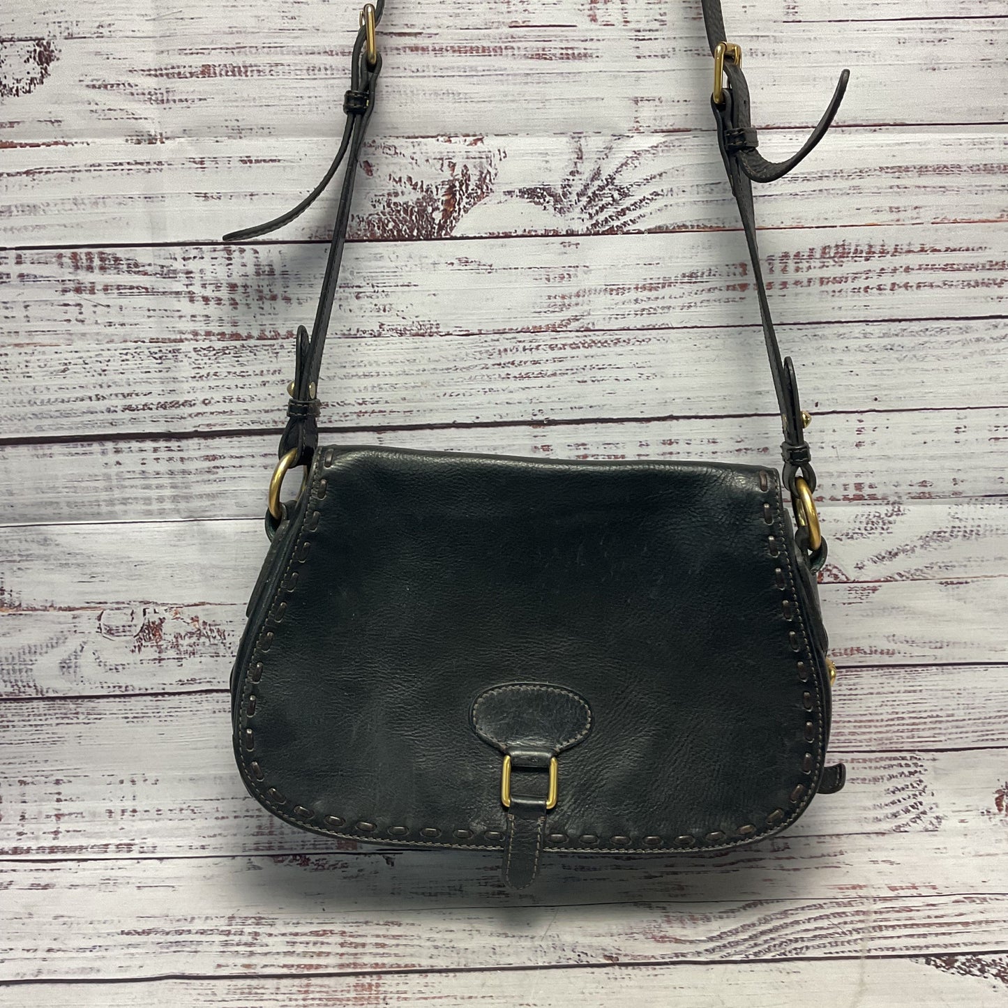 Dooney & Bourke Florentine Leather Full Flap Saddle Crossbody Purse