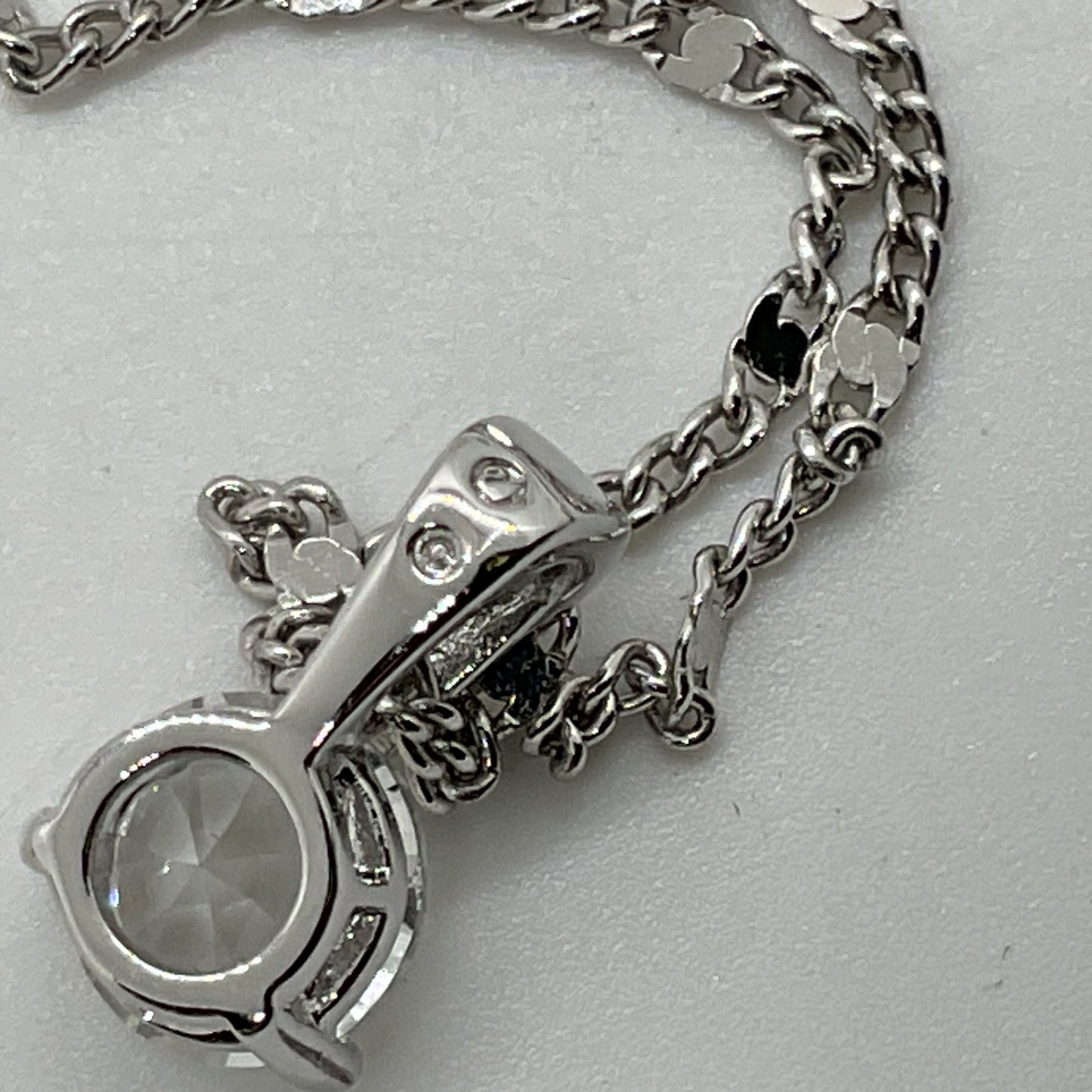 SWAROVSKI Silver Tone Crystal Pendant 18" Chain Necklace