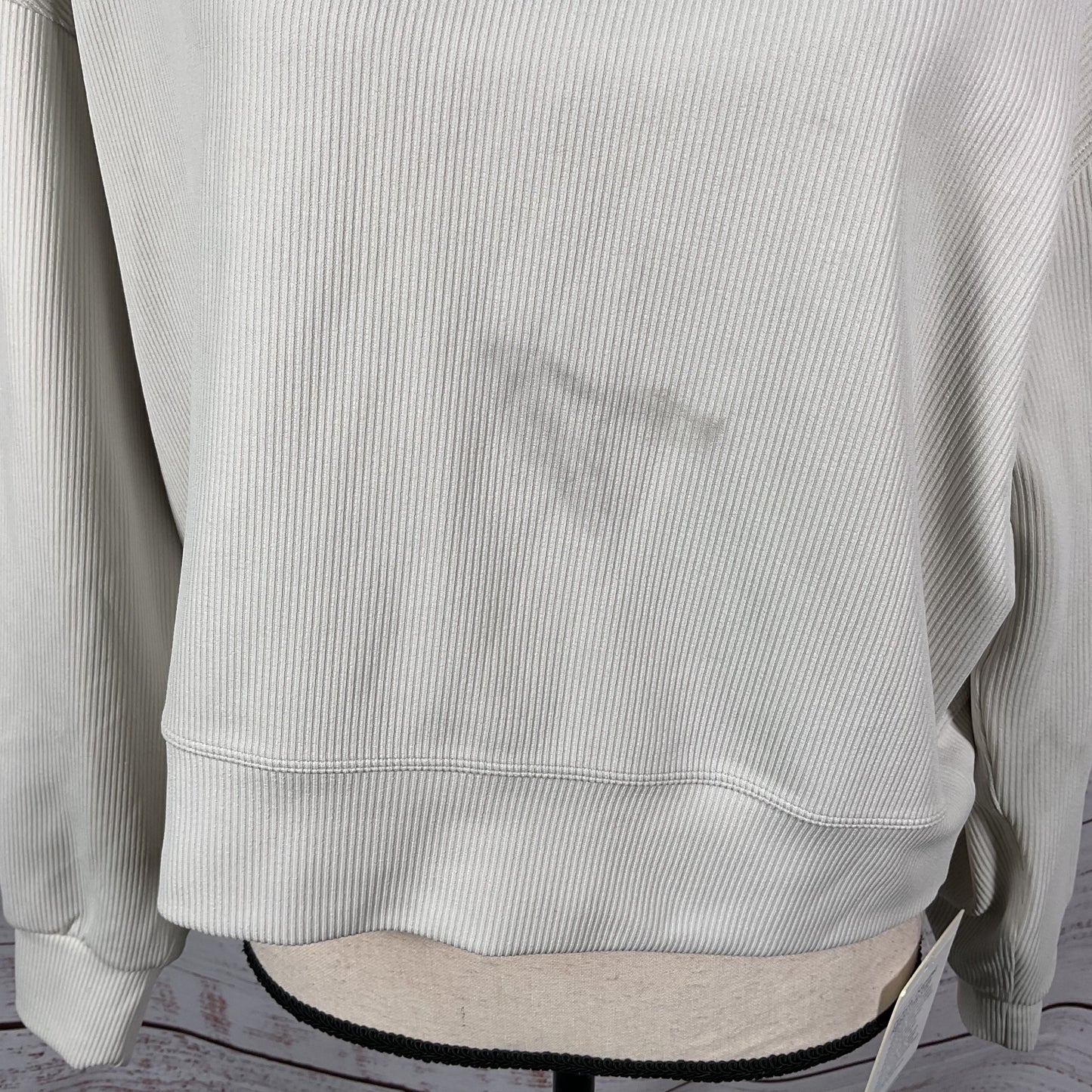 Lululemon Bone White Perfect Oversized Ribbed Crop Crew Sweater - Size 6