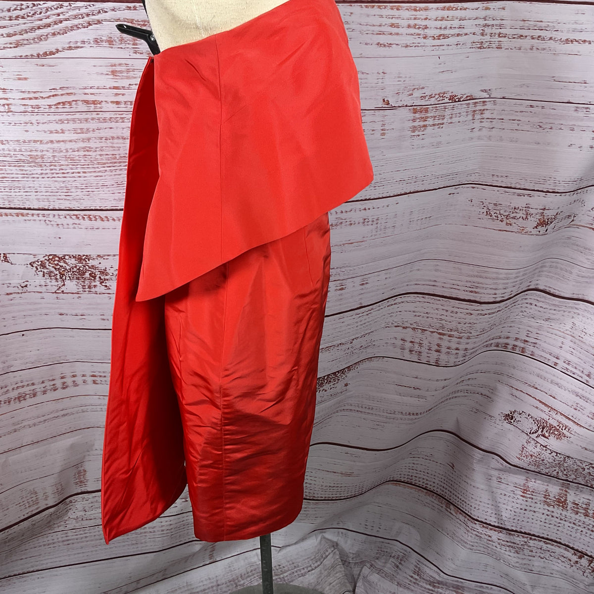MONIQUE LHUILLIER Women's Silk Strapless Pleated Corset Bodice Dress- SZ 6