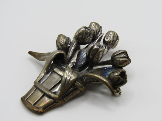 Hand & Hammer A Silver Garden Sterling Silver Floral Brooch Pin