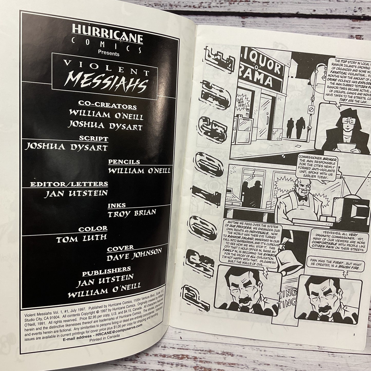 Violent Messiahs #1 Signed by William O'Neill & Troy Brian Comic Book