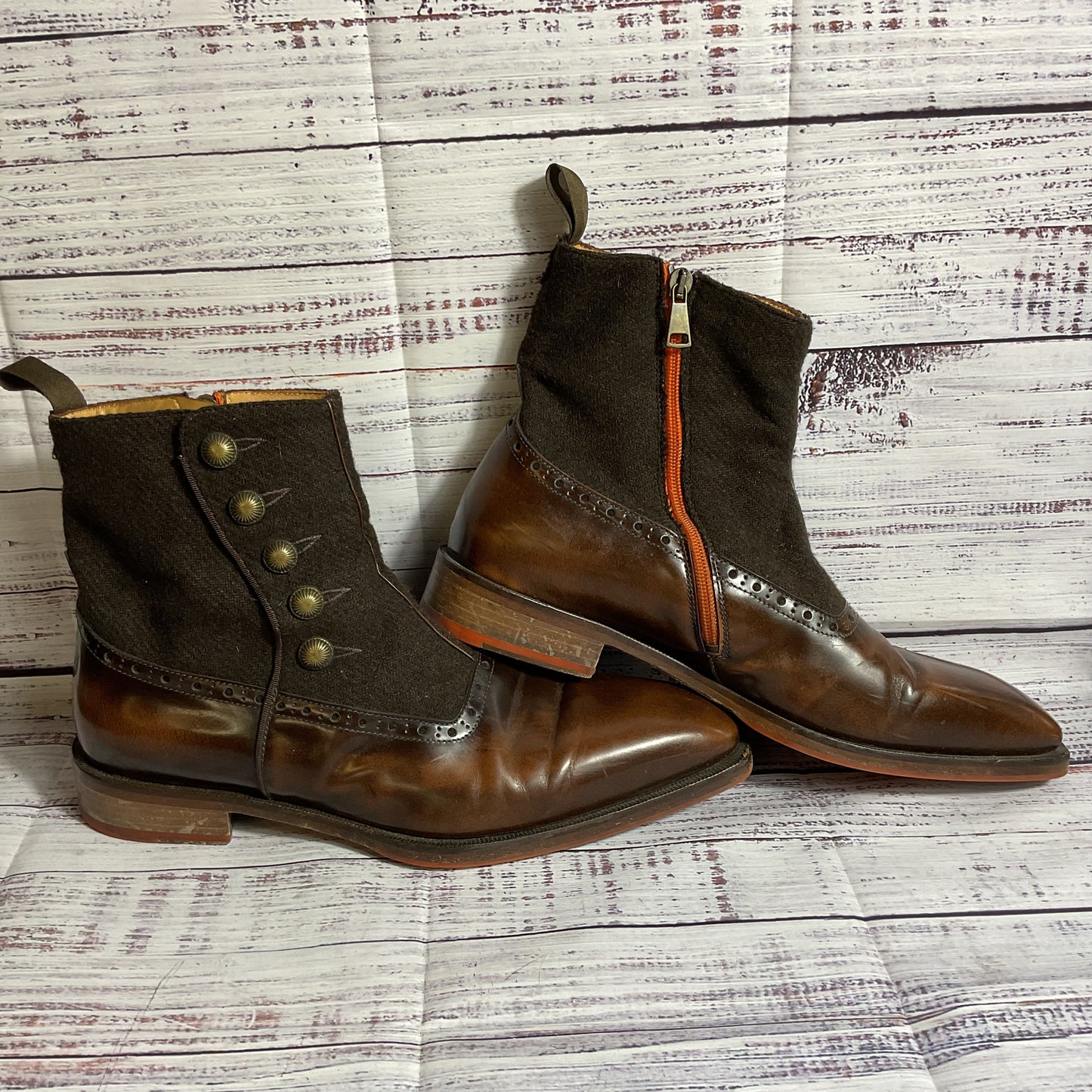 JOHN FLUEVOG Rufus Magoo Quincy Men's Brown Balmoral Boots- SZ 10.5