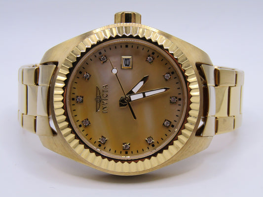 Invicta Specialty Women's Gold Tone MOP Quartz Watch 20352