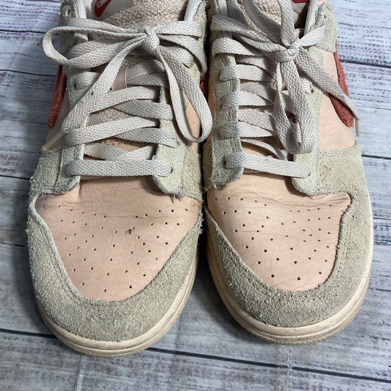 Nike Dunk Low Terry Swoosh Beige Suede Women's Size 10 US