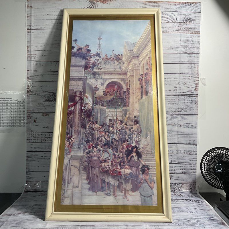 Spring by Sir Lawrence Alma-Tadema 40" Print in White Frame
