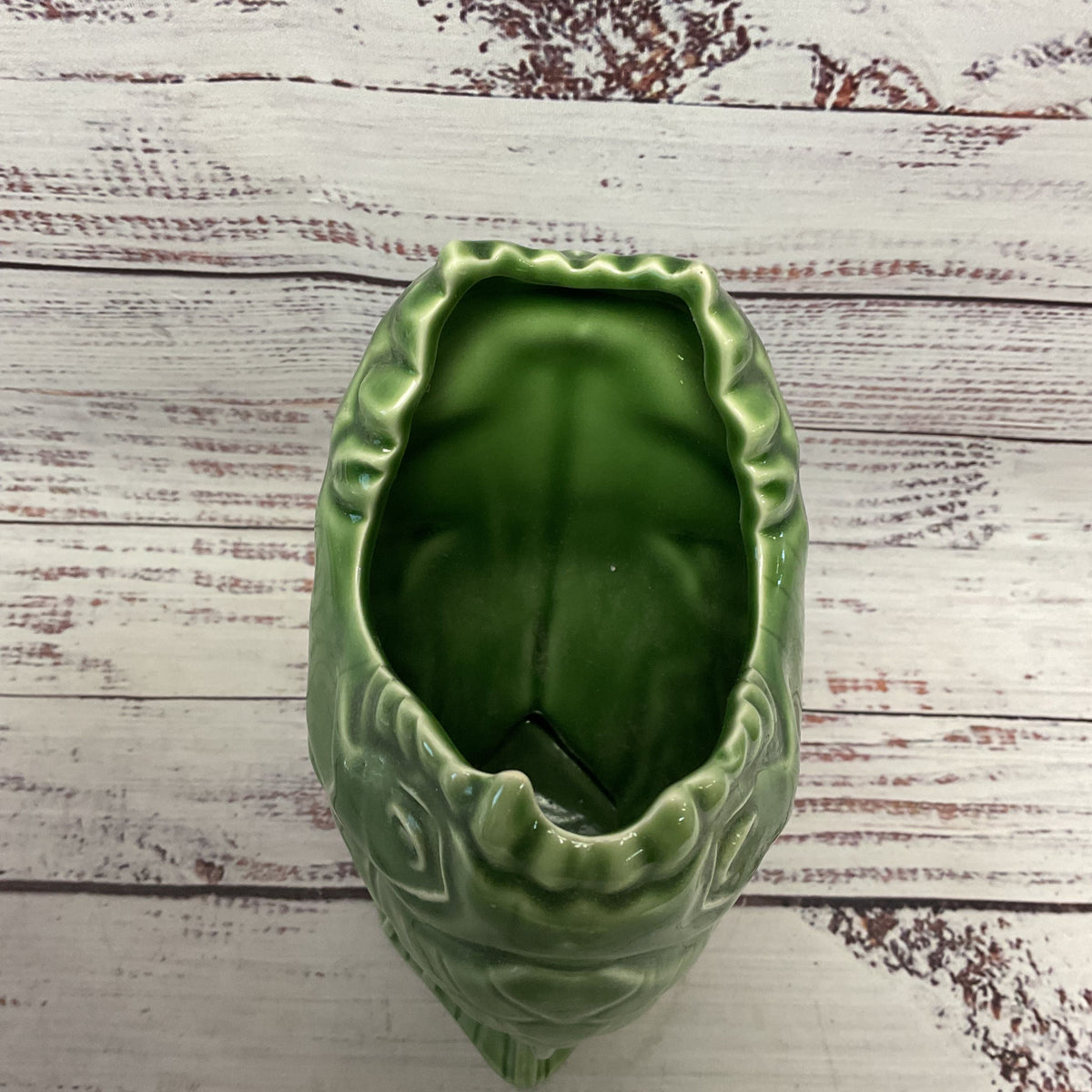 Disney Disneyland Trader Sam's Enchanted Tiki Bar 1st Edition Green Piranha Mug