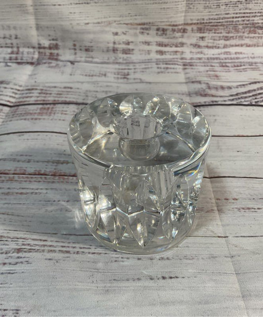 Oreffors Signed Crystal Candle Holder 3"x 2.5"