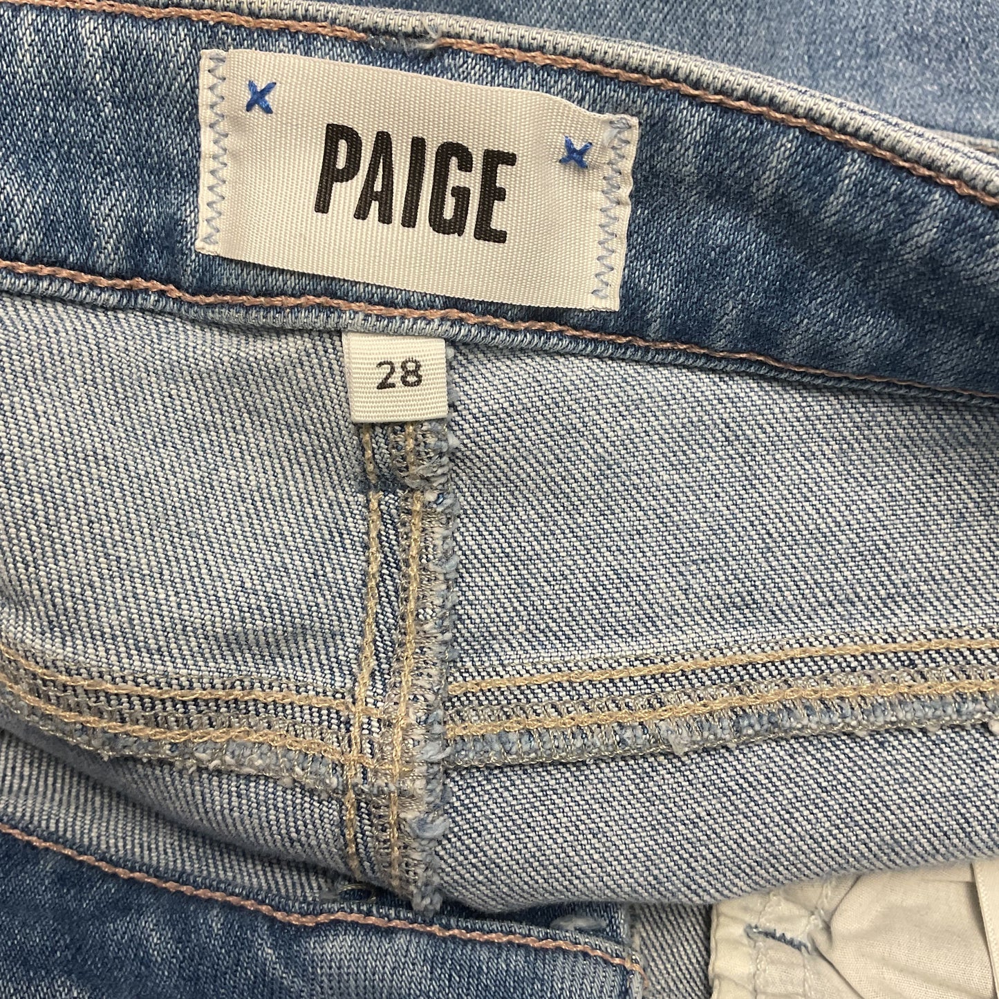 Paige Cindy Blue Raw Hem Distressed Jeans Pants Pants - Size 28