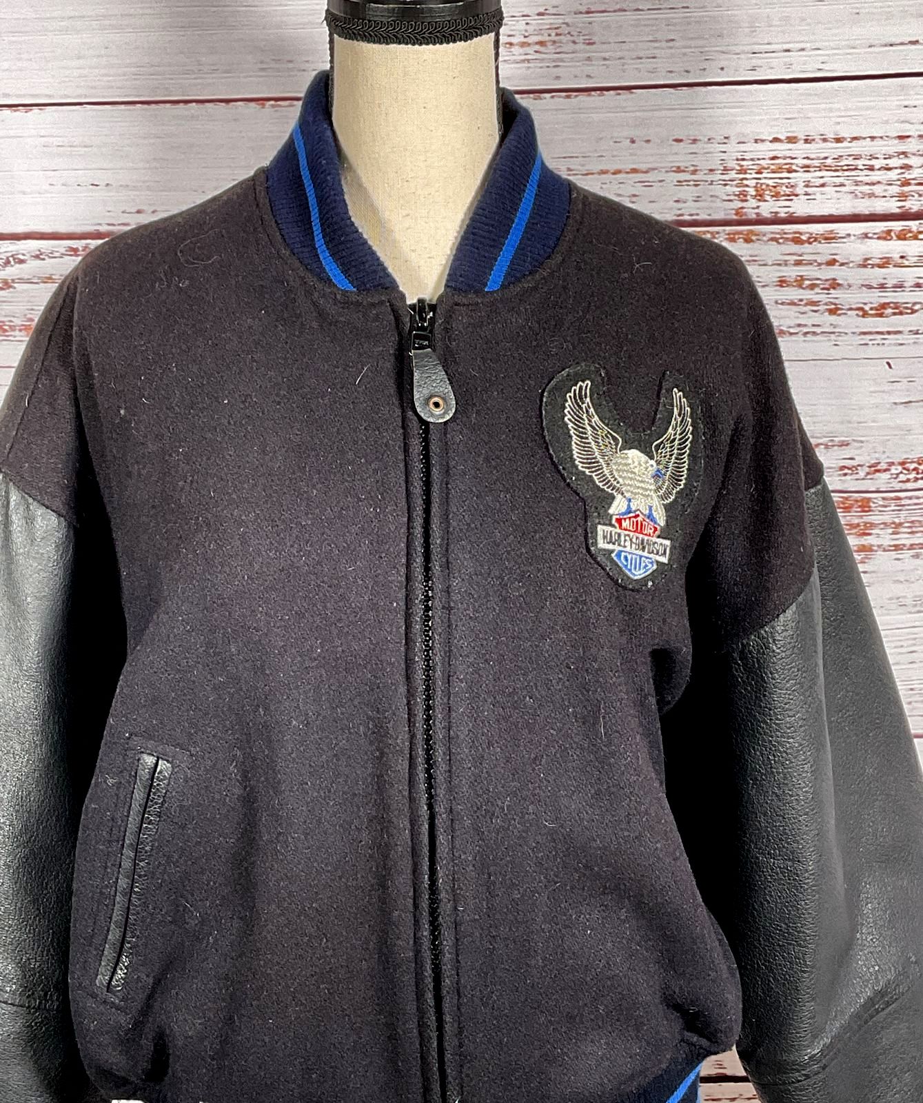 Harley Davidson Motorcycles Jamie Sadock Bomber Jacket Black