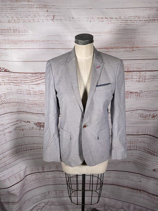 Ted Baker Women's Grey Blazer Jacket Sunflower Inner Design Size 2