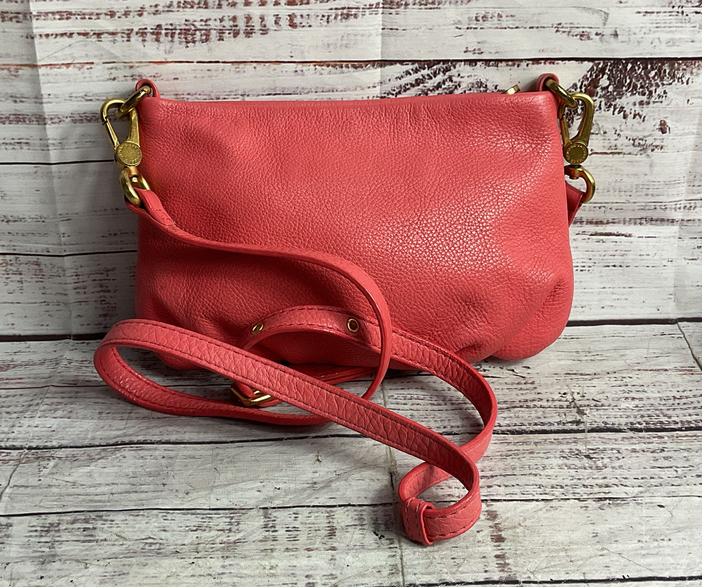 Marc By Marc Jacobs Pebble Leather Classic Q Percy Crossbody Bag Coral