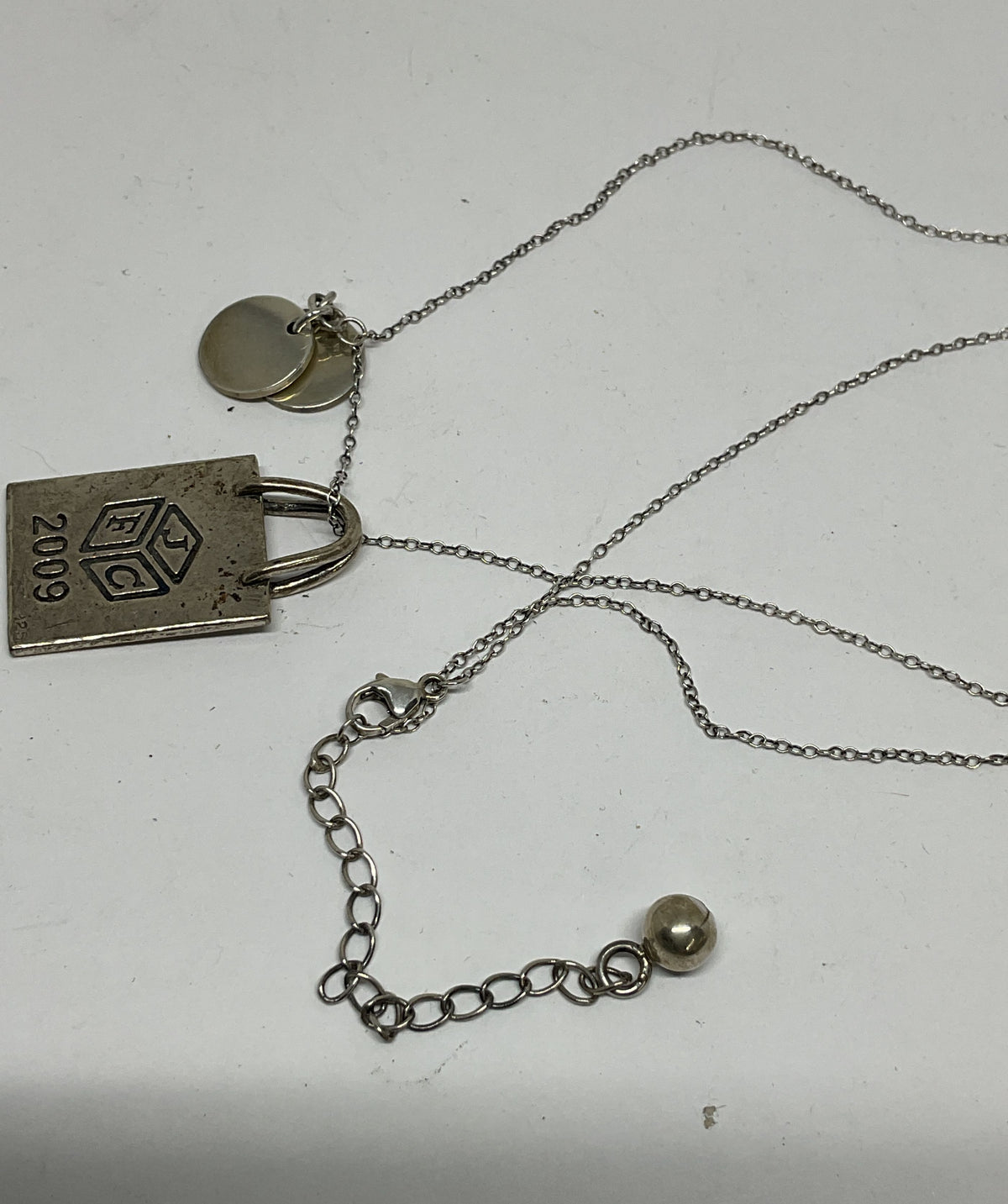 Sterling Silver Pendant JFC 2009 with Chain Necklace