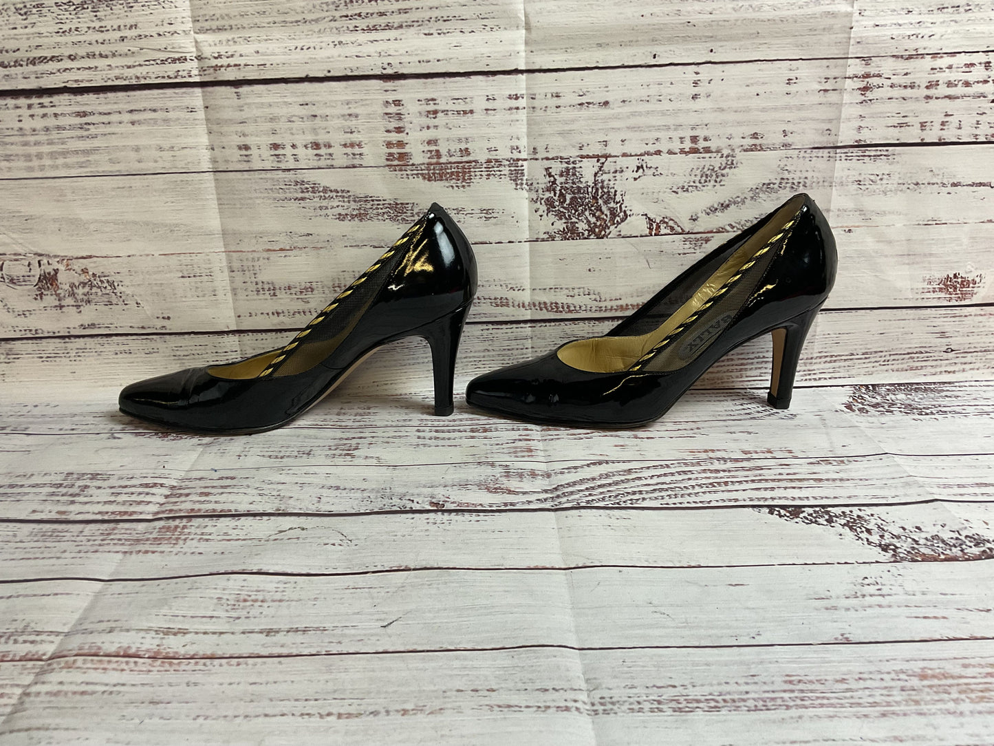Bally Black/Gold Heel Women's 6