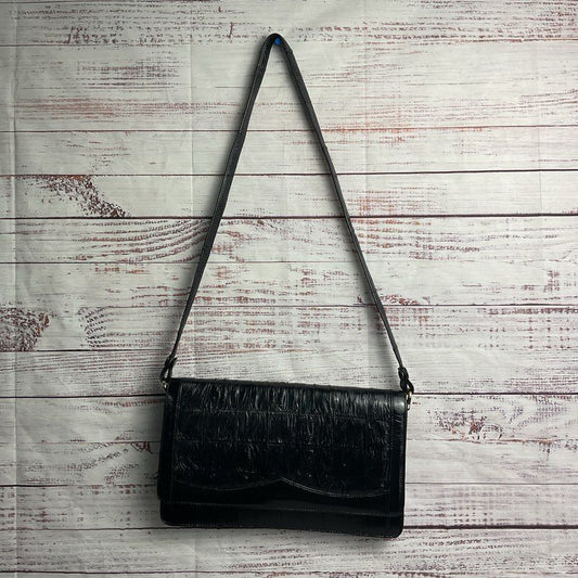 Black Genuine Eel Skin Shoulder Bag Purse Made in Korea