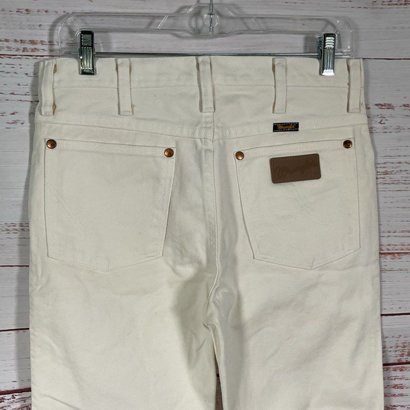 Wrangler Vintage 90s Cowboy Cut Slim Fit 936WHI Cream Denim Jeans - Size 30x32