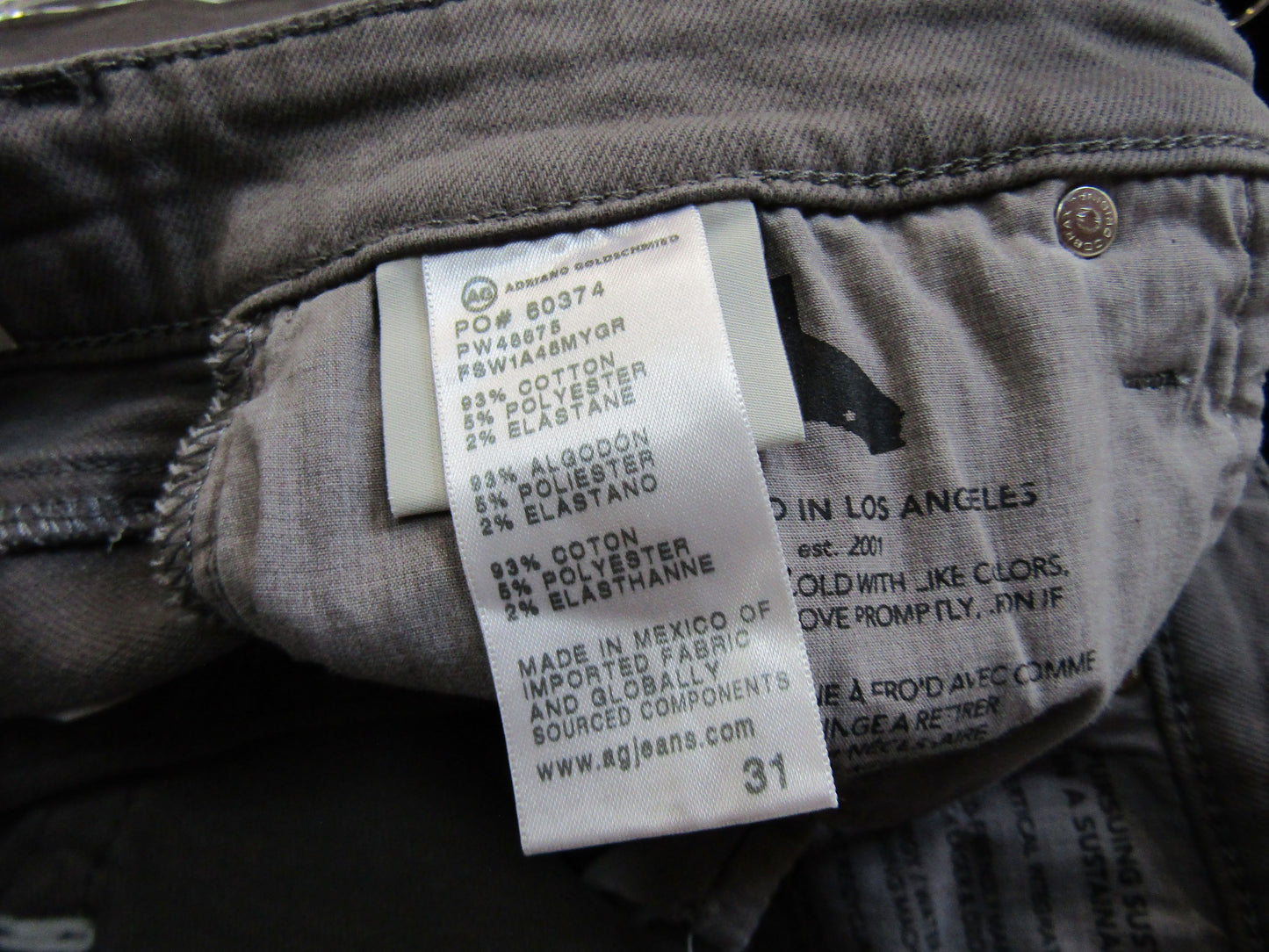 Adriano Goldschmied Mari Crop Women's Gray Mid-Rise Slim Straight Jeans Size 31