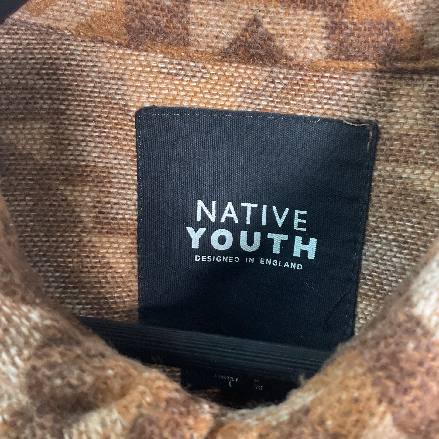 Native Youth Alaric Brown Beige Button Up Flannel Overshirt - Size M