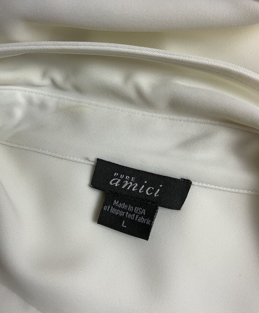 Pure Amici White Button-Down Blouse Women's - Size Large