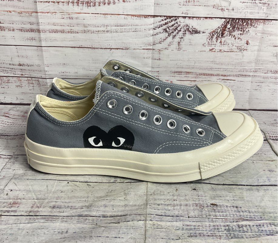 Comme des Garçons Play Converse Chuck Taylor All Star Sneakers Gray 8.5 M 10.5 W