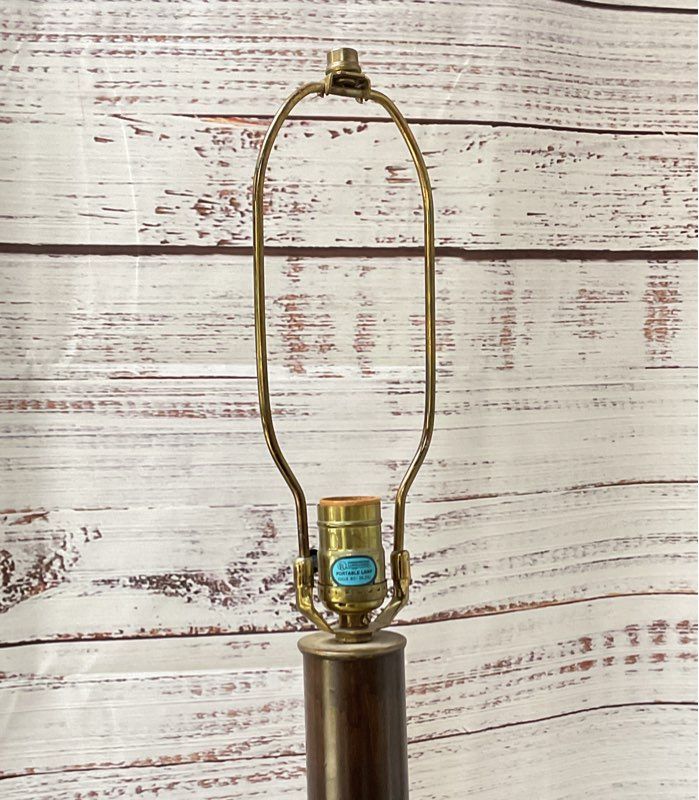 French Wine Screw Style Turned Wood 67" Floor Lamp Brown