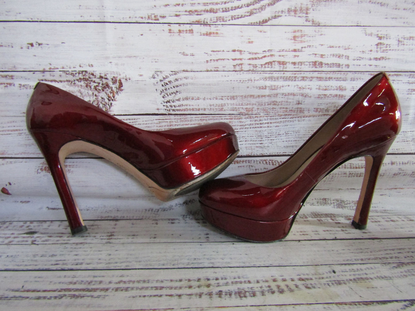 Joan & David Quella Women's Red Patent Leather Pumps Size 6.5