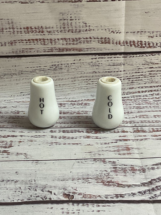 Vintage Porcelain Hot And Cold Faucet Fixtures