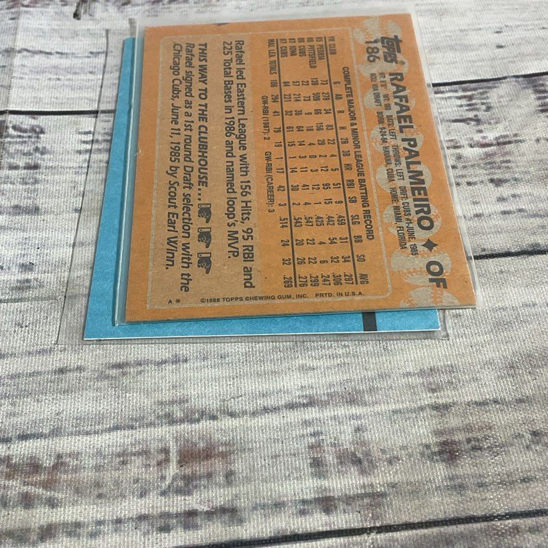 Lot Of 2 1988 Rafael Palmeiro Ungraded Baseball Cards Donruss 324 Topps 186