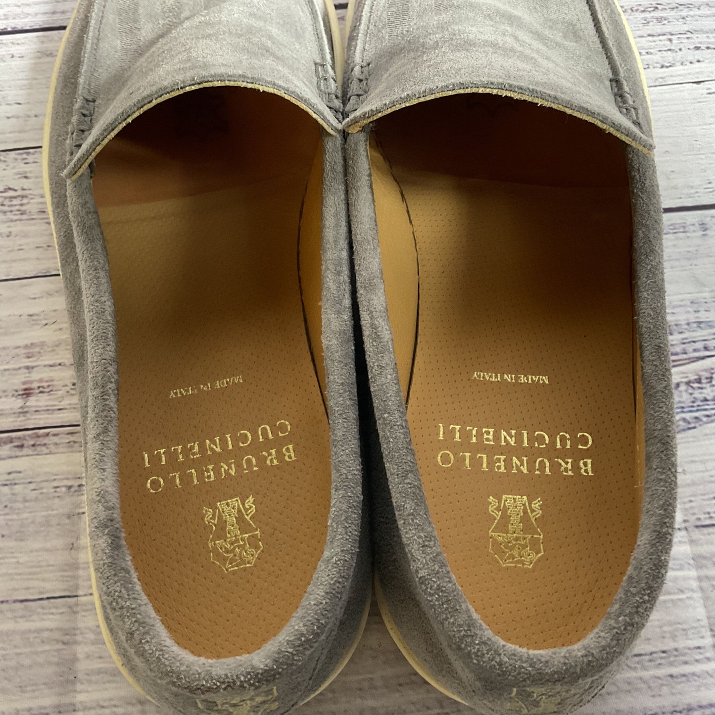 BRUNO CUCINELLI Women's Gray Suede Loafer Shoes- SZ 8