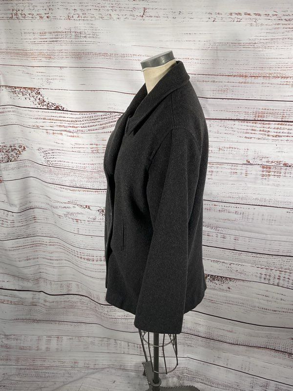 Vintage J. Percy Women's Dark Gray 100% Wool Coat Size 14