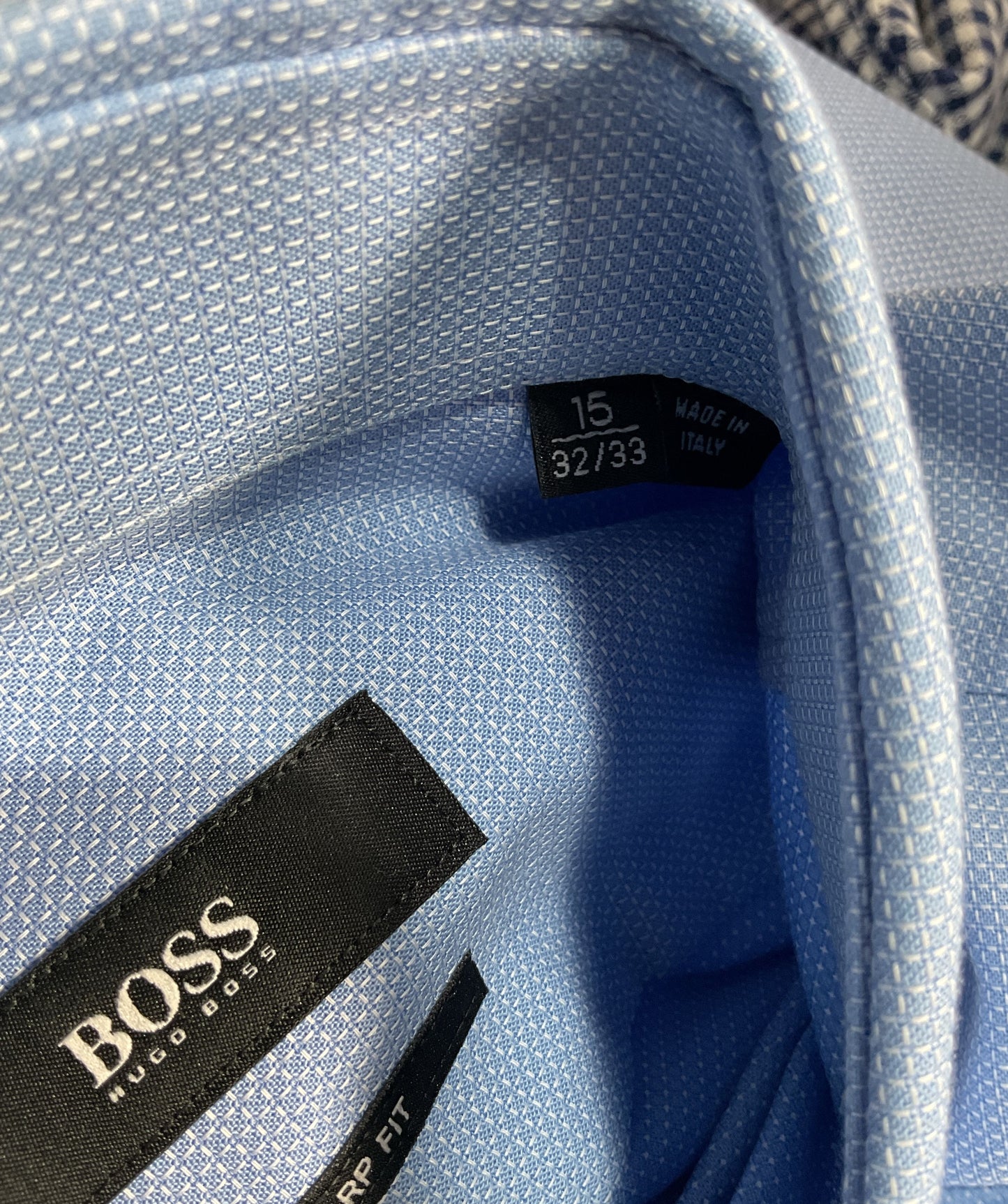 Boss Hugo Boss Blue Sharp Fit Button Down Dress Shirt Blue 15 32/33