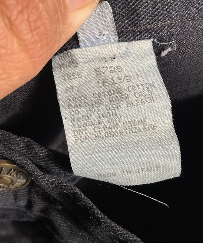 Vintage 90s Moschino Jeans Size 32x28 Black Gold Tone Peace Sign Made in Italy