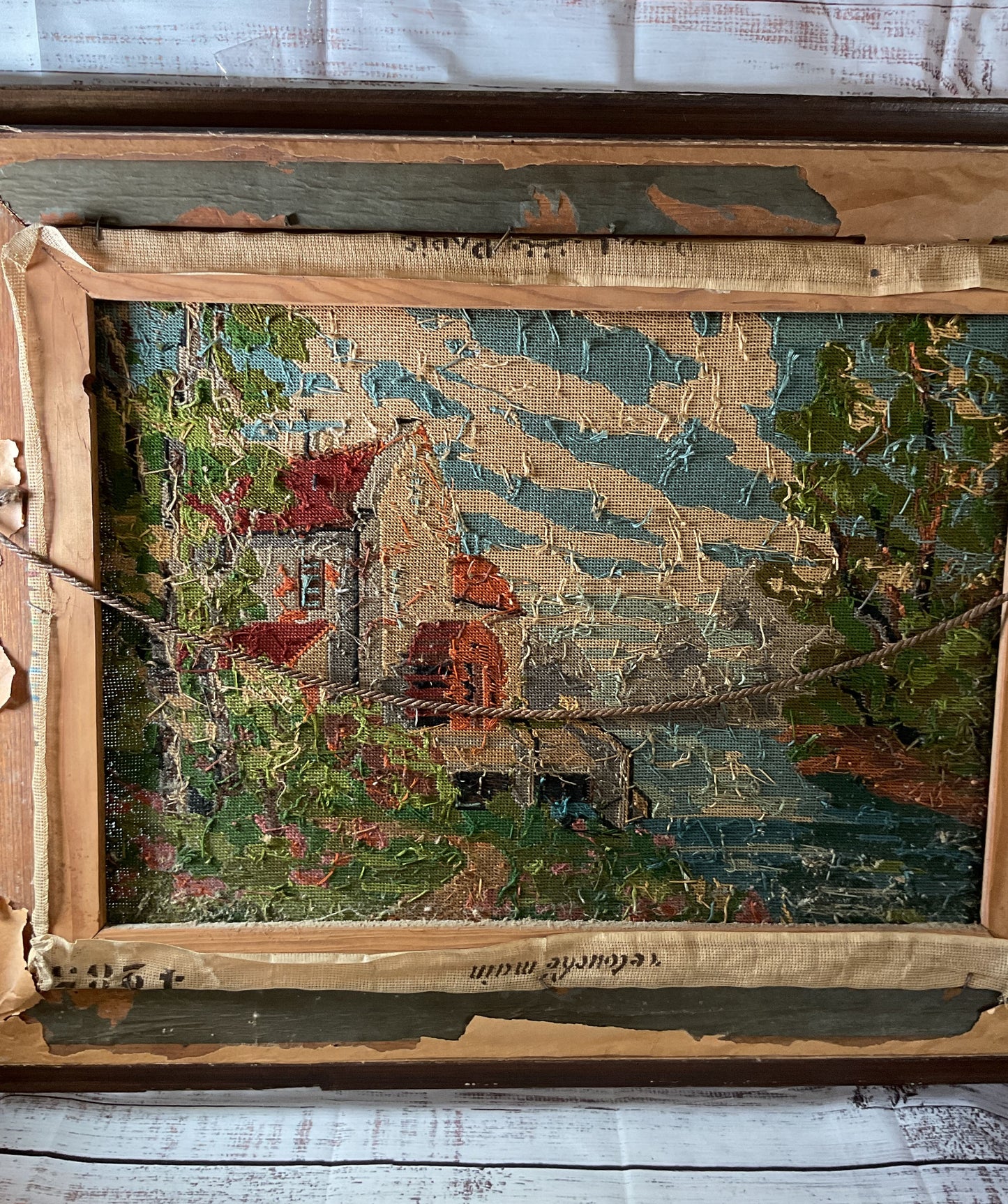 Antique Royal Paris French Tapestry Needlework Framed