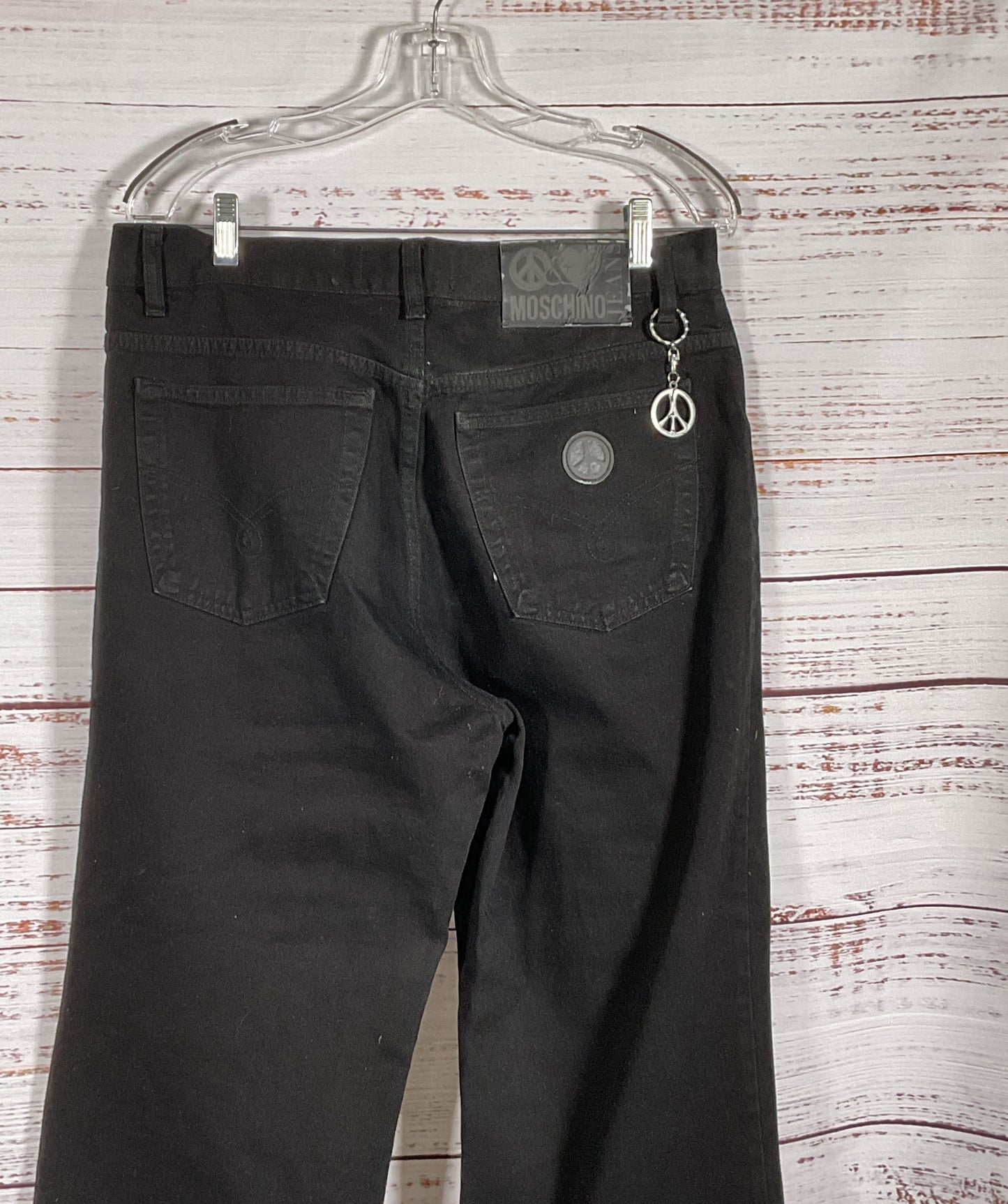 Moschino Vintage Peace Wide Leg Jeans Black 36