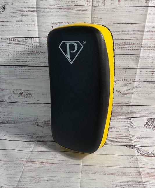 PRO Curved Standard Thai Kick Pad Black & Yellow