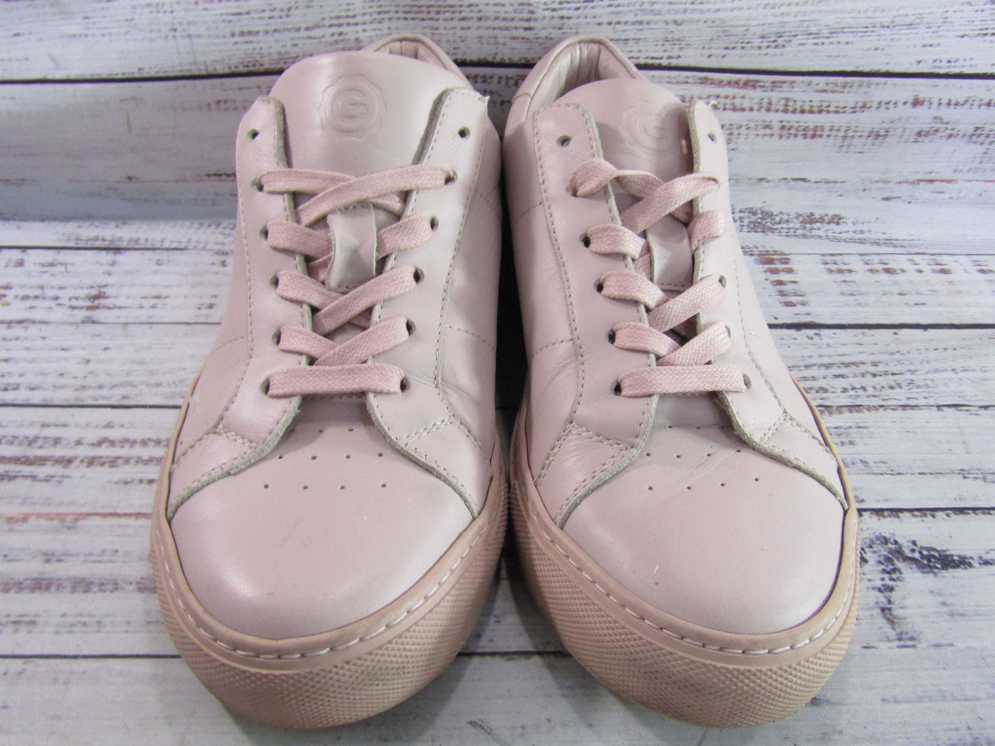 The Greats Brooklyn Women's Blush Pink Leather Low Top Sneakers 9 Made in Italy